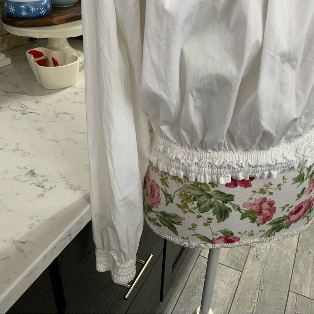Free People Anabelle Asymmetrical Top One Shoulder White Cotton Womens Small